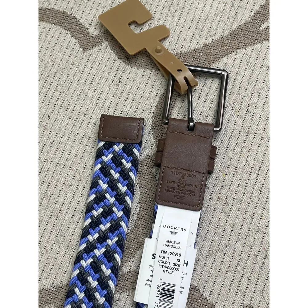 Dockers Stretch colorful braided belt,size XL (42-44), style:11DP030001,MSRP $34